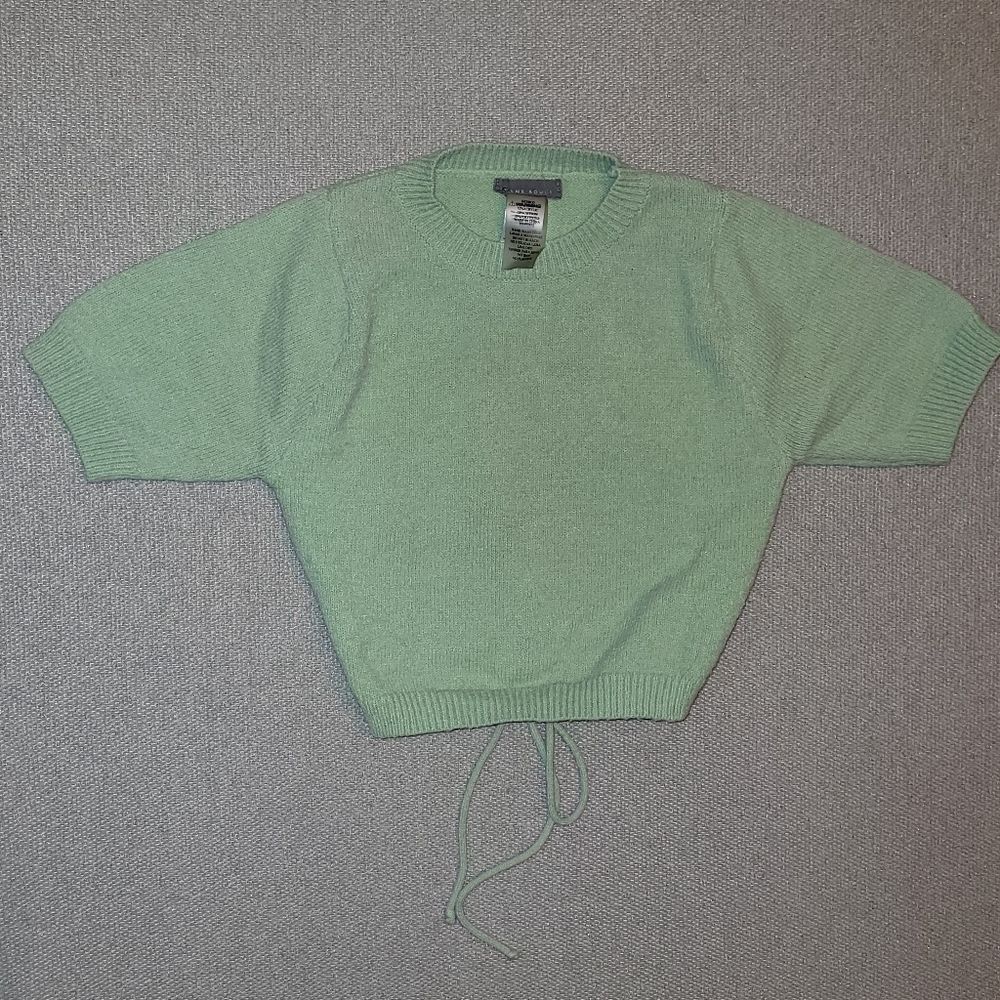 Sans Souci Size Small Light Green Crew Neck Sweater